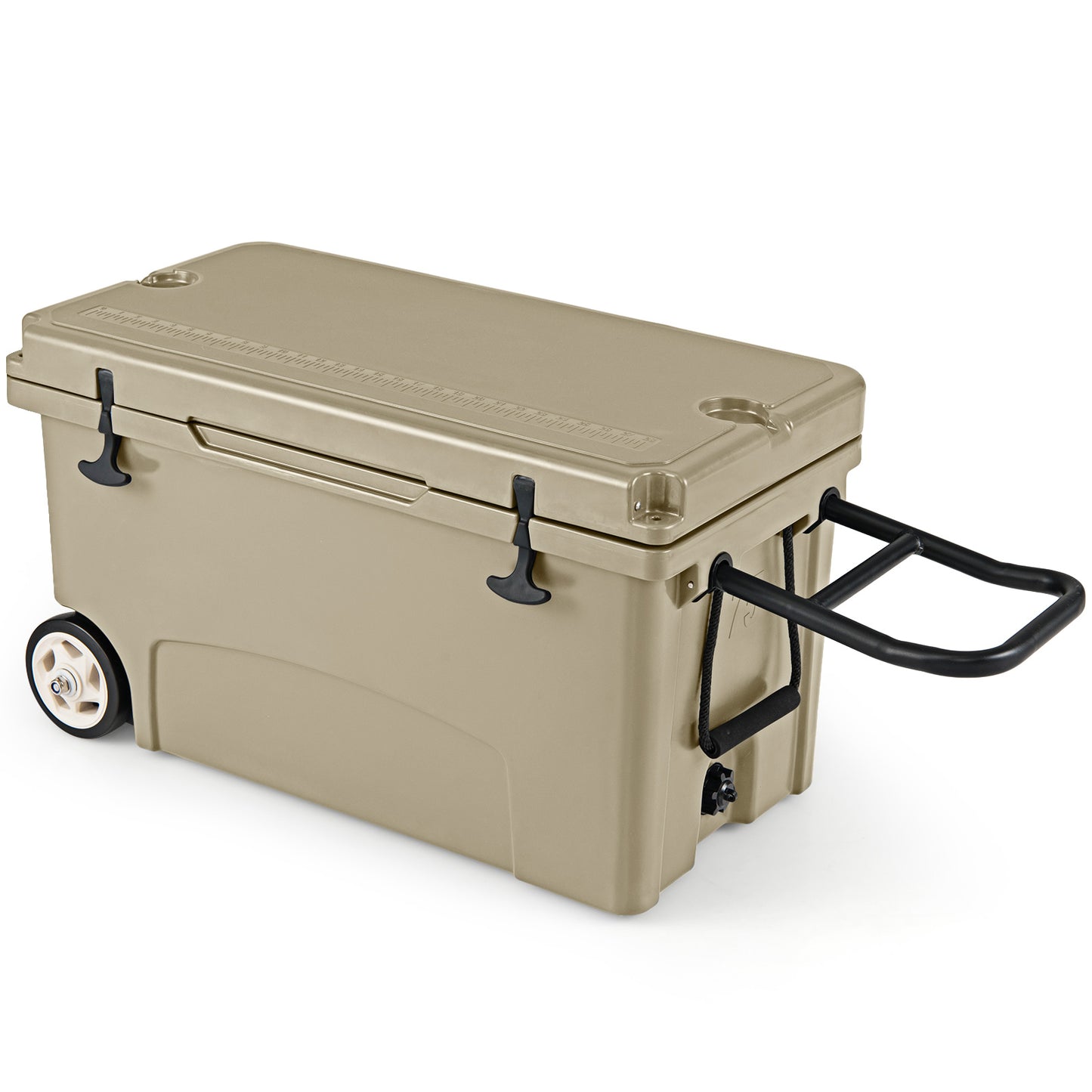 75 Quart Portable Hard Cooler with 6-Day Ice Retention and Wheels, Khaki Coolers Khaki at Gallery Canada