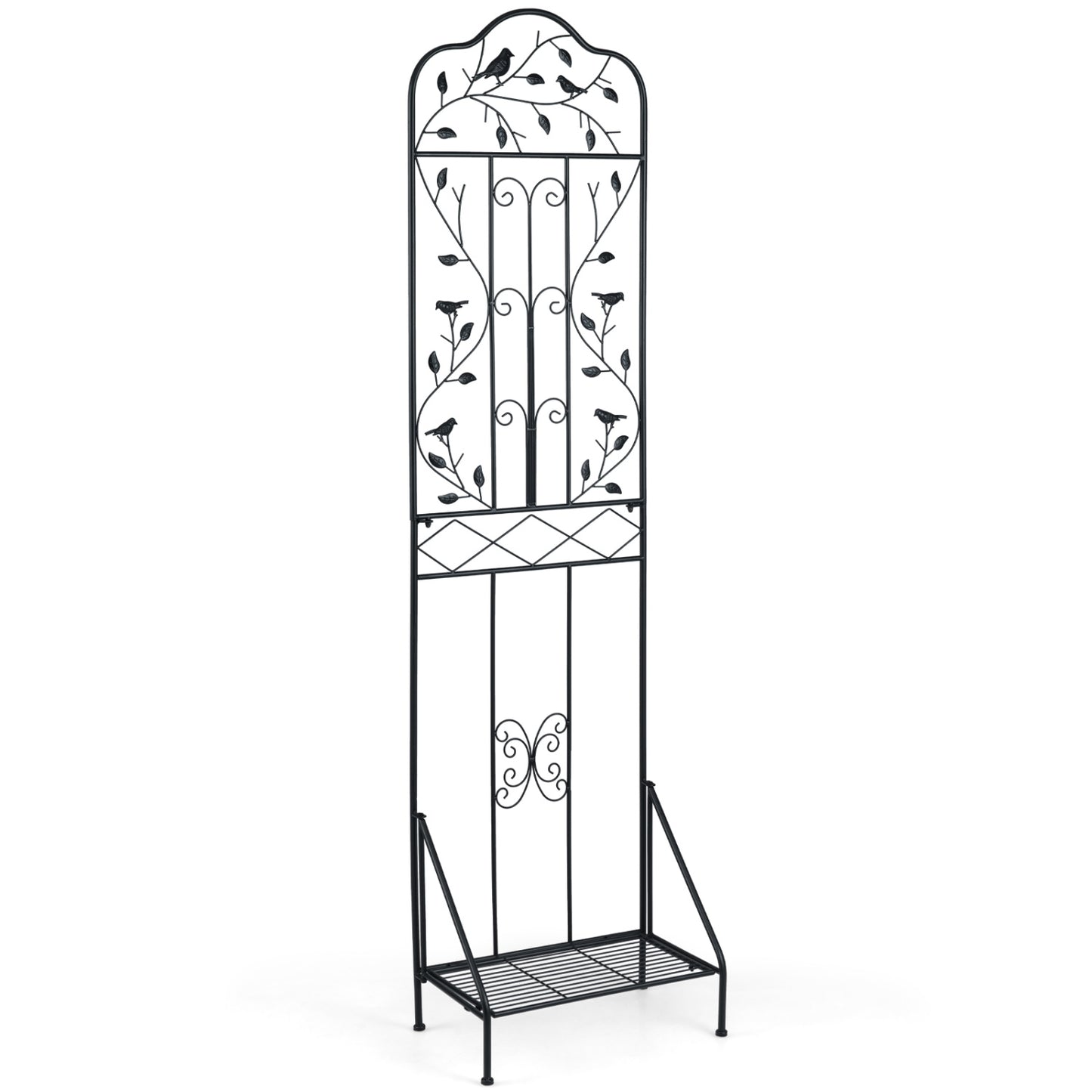 75x20 Inch Outdoor Metal Garden Trellis, Black