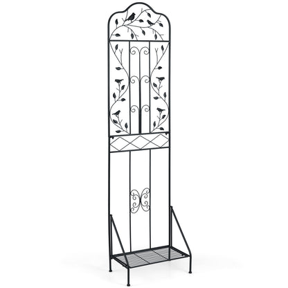 75x20 Inch Outdoor Metal Garden Trellis, Black