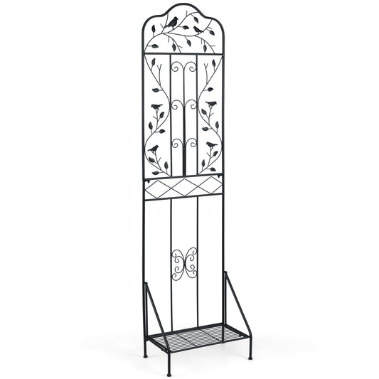 75x20 Inch Outdoor Metal Garden Trellis, Black Plant Supports Black at Gallery Canada