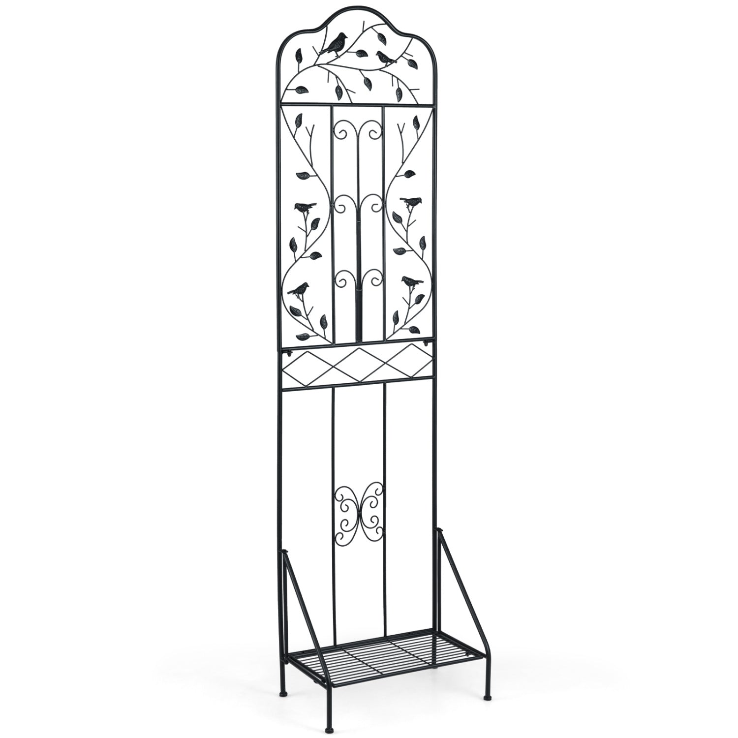 75x20 Inch Outdoor Metal Garden Trellis, Black Plant Supports Black at Gallery Canada