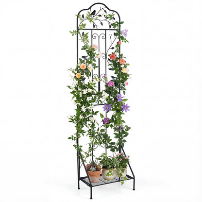 75x20 Inch Outdoor Metal Garden Trellis, Black