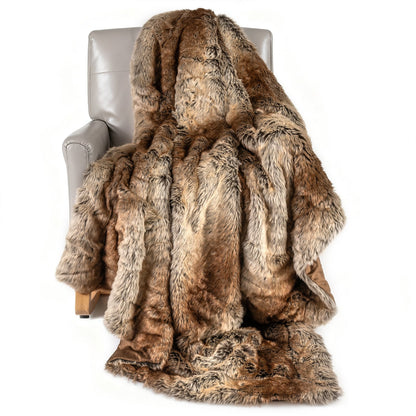 760GSM Soft Faux Fur Blanket For Sofa, Coffee, Raccoon Bedding at Gallery Canada