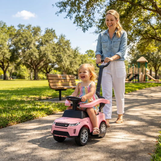Land Rover Discovery 2-in-1 Ride On Push Car with Storage, Pink Push Cars for Toddlers Pink at Gallery Canada