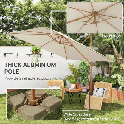10 FT Patio Cantilever Umbrella, 360° Rotation, Crank And Tilt Offset Cantilever Umbrellas at Gallery Canada