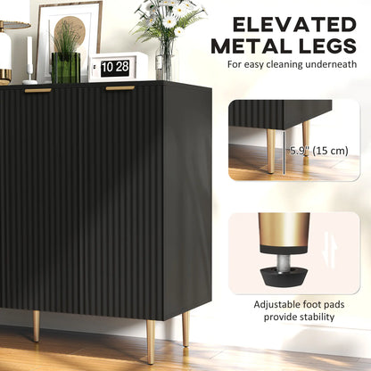 Modern Kitchen Cabinet, Sideboard with Adjustable Shelves, Black Bar Cabinets at Gallery Canada