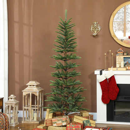 6 ft Artificial Fir Pencil Christmas Tree, Metal Stand, Green Pencil Christmas Trees at Gallery Canada