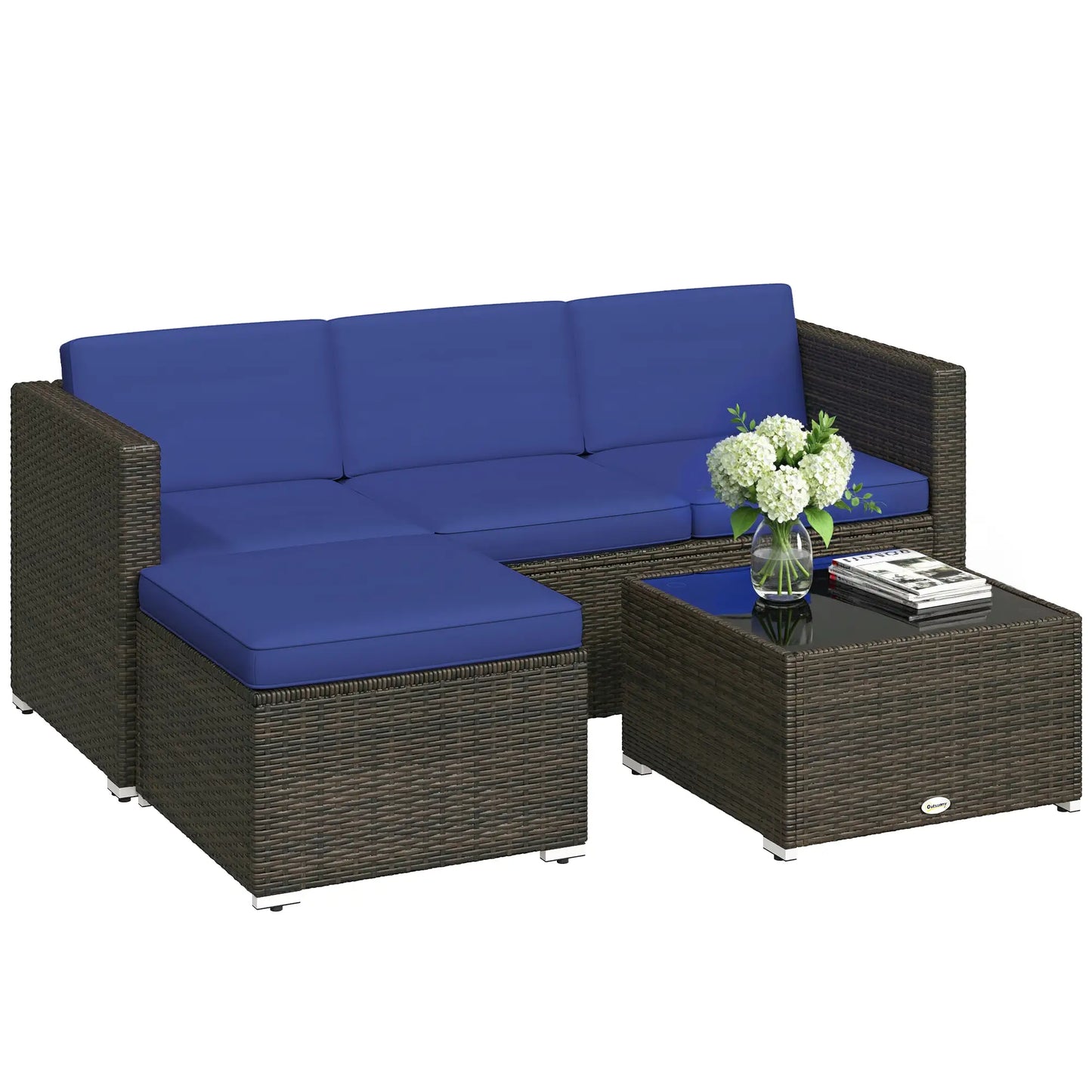Patio Furniture Set, 3 Pieces, PE Rattan Wicker, Glass Top Table Patio Furniture Sets at Gallery Canada