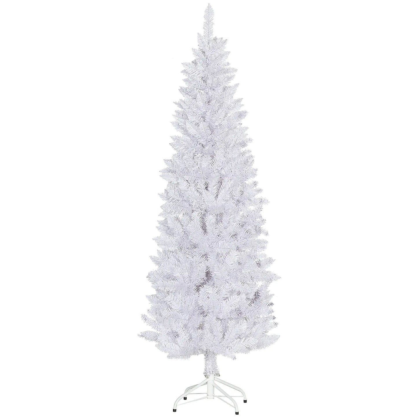 6ft Pencil Artificial Christmas Tree, 479 Branch Tips, Steel Base, White Pencil Christmas Trees at Gallery Canada