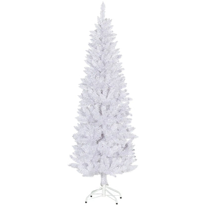 6ft Pencil Artificial Christmas Tree, 479 Branch Tips, Steel Base, White Pencil Christmas Trees at Gallery Canada