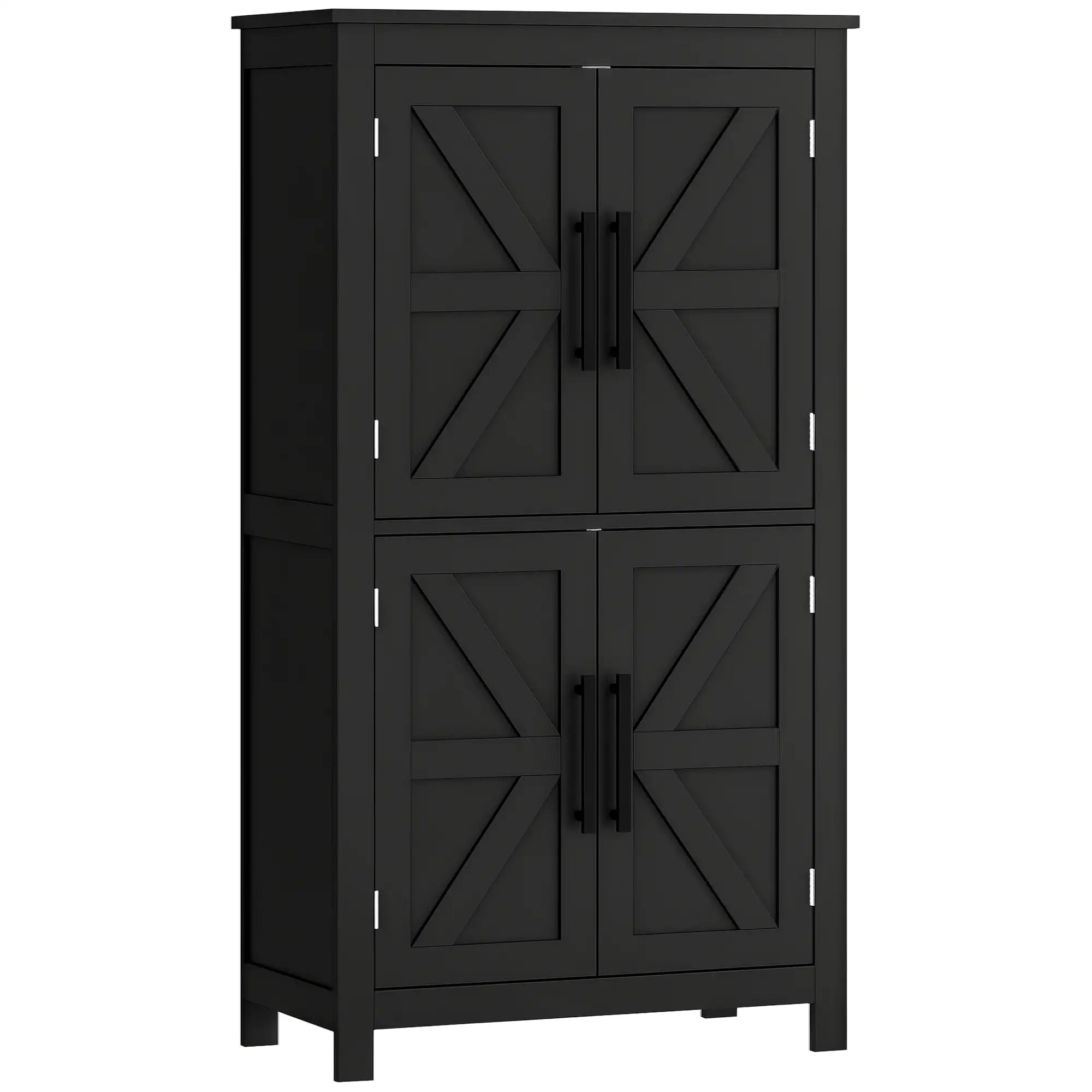 Farmhouse Bathroom Storage Cabinet, Barn Doors, Adjustable Shelf, Black Bathroom Cabinets Black at Gallery Canada