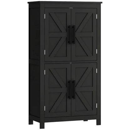 Farmhouse Bathroom Storage Cabinet, Barn Doors, Adjustable Shelf, Black Bathroom Cabinets Black at Gallery Canada