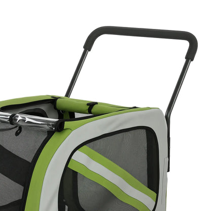 2-in-1 Dog Bike Trailer Pet Stroller, Green Dog Bike Trailers & Strollers at Gallery Canada