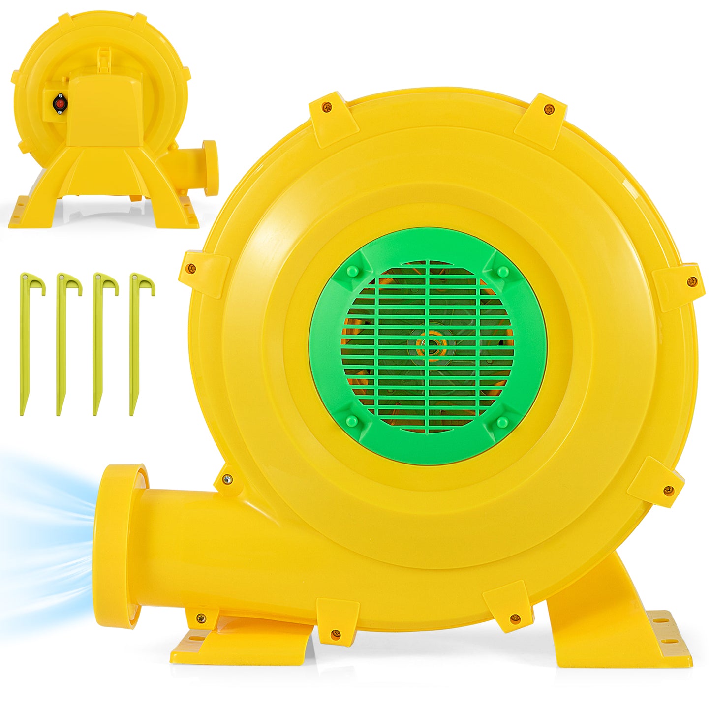 780W Bounce House Blower 1 HP Portable Air Pump Fan with Handle and Ground Stakes Air Blowers at Gallery Canada