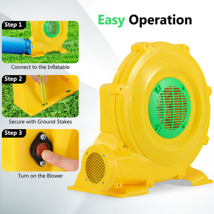 780W Bounce House Blower 1 HP Portable Air Pump Fan with Handle and Ground Stakes Air Blowers at Gallery Canada