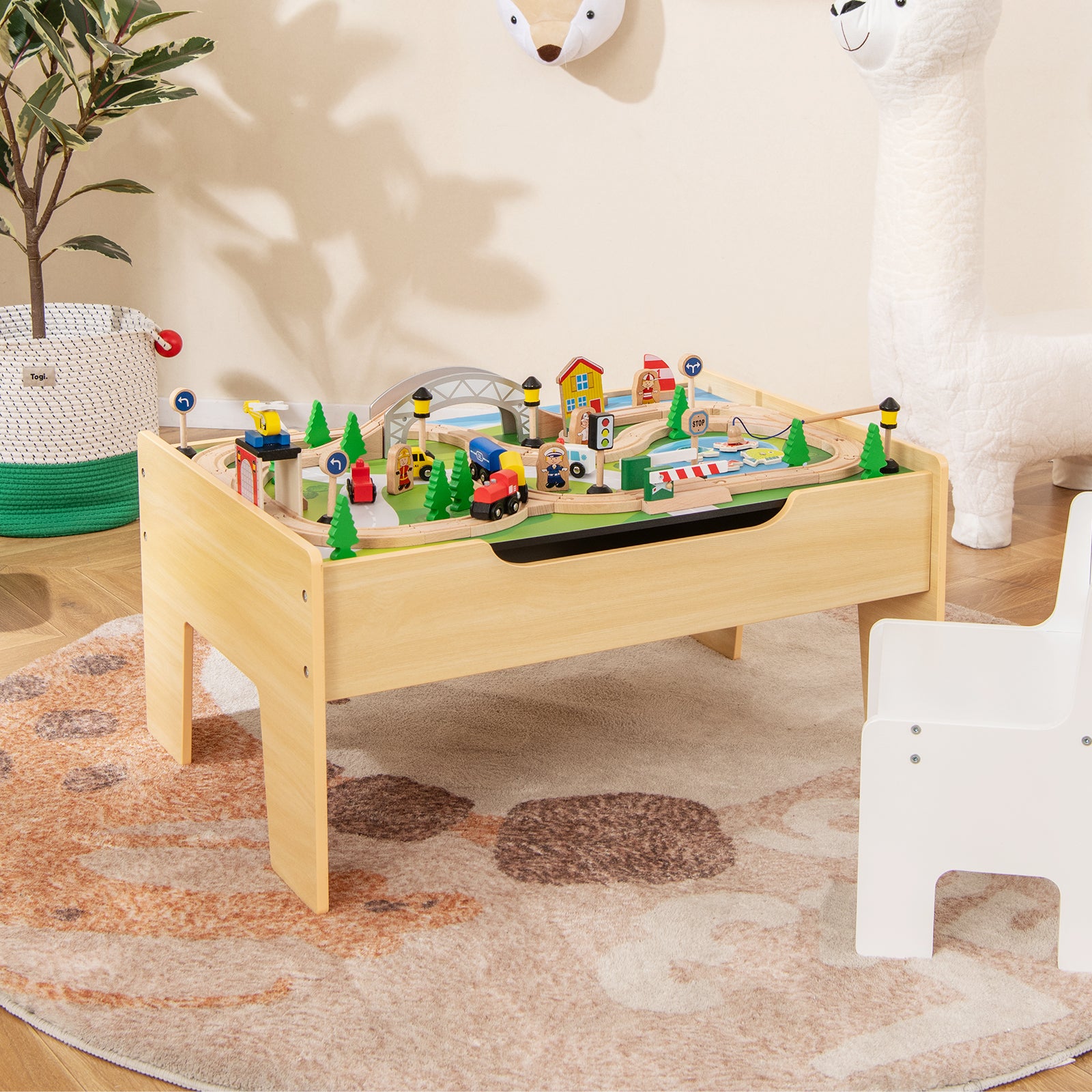 78 Pieces Activity Railway Playset, For Kids Aged 3+, Natural Learning Toys at Gallery Canada