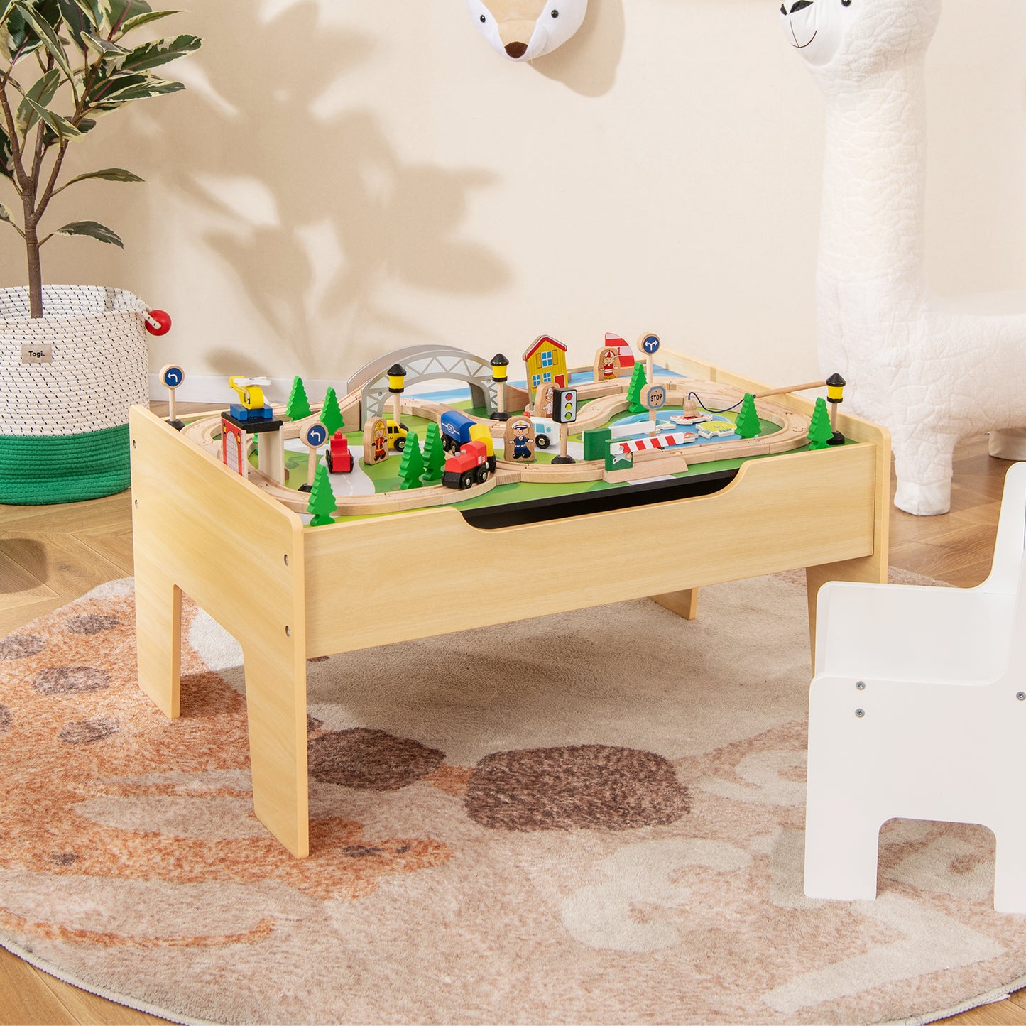 78 Pieces Activity Railway Playset, For Kids Aged 3+, Natural Learning Toys at Gallery Canada