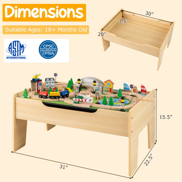 78 Pieces Activity Railway Playset, For Kids Aged 3+, Natural Learning Toys at Gallery Canada
