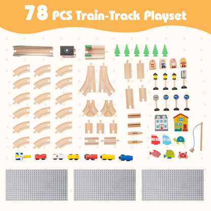 78 Pieces Activity Railway Playset, For Kids Aged 3+, Natural Learning Toys at Gallery Canada