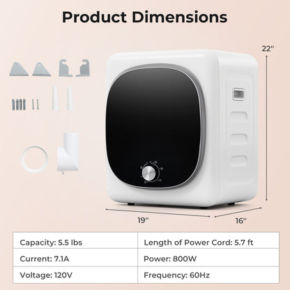 Portable Clothes Dryer Compact Drying Machine with Stainless Steel Tub Dryers at Gallery Canada