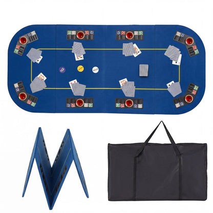 79x36 In 8-Player Foldable Poker Table Top, Blue Game Room Blue at Gallery Canada