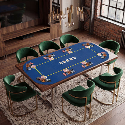 79x36 In 8-Player Foldable Poker Table Top, Blue Game Room at Gallery Canada