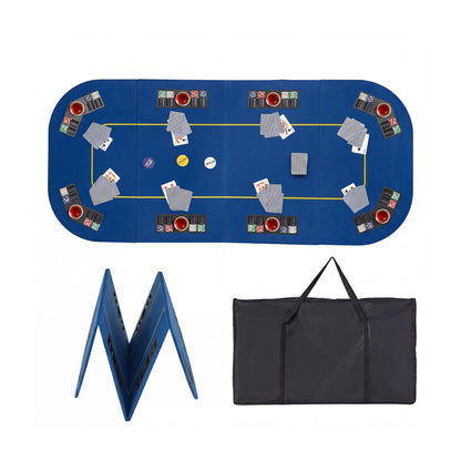 79x36 In 8-Player Foldable Poker Table Top, Blue Game Room at Gallery Canada