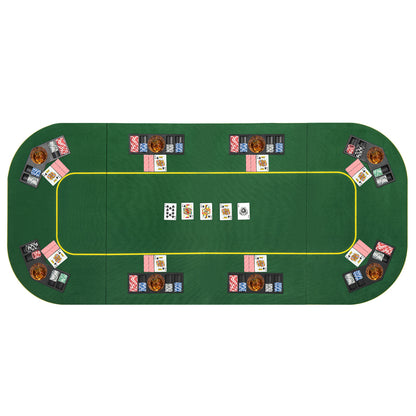 79 x 36 Inch Foldable Poker Table Top, With Carry Bag, Cup Holders, Green Game Room Green at Gallery Canada
