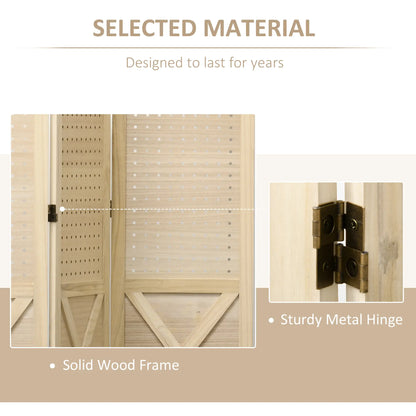 4.7' Wooden Room Divider, 3 Panel Folding Privacy Screen, Natural Room Dividers at Gallery Canada
