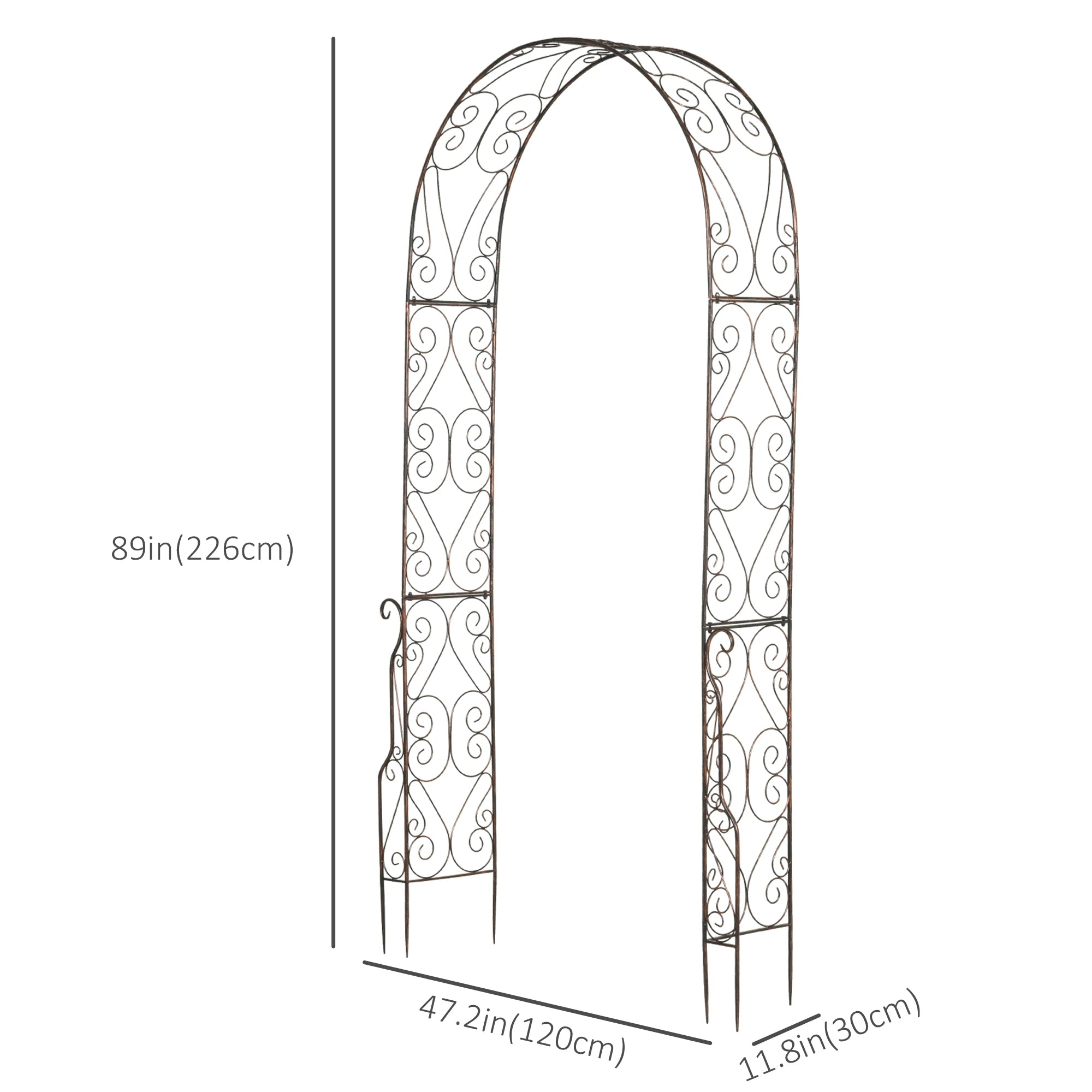 7.5ft Metal Garden Arch, Outdoor Walkway Arbor, Climbing Vine Plants, Black Garden Arches at Gallery Canada
