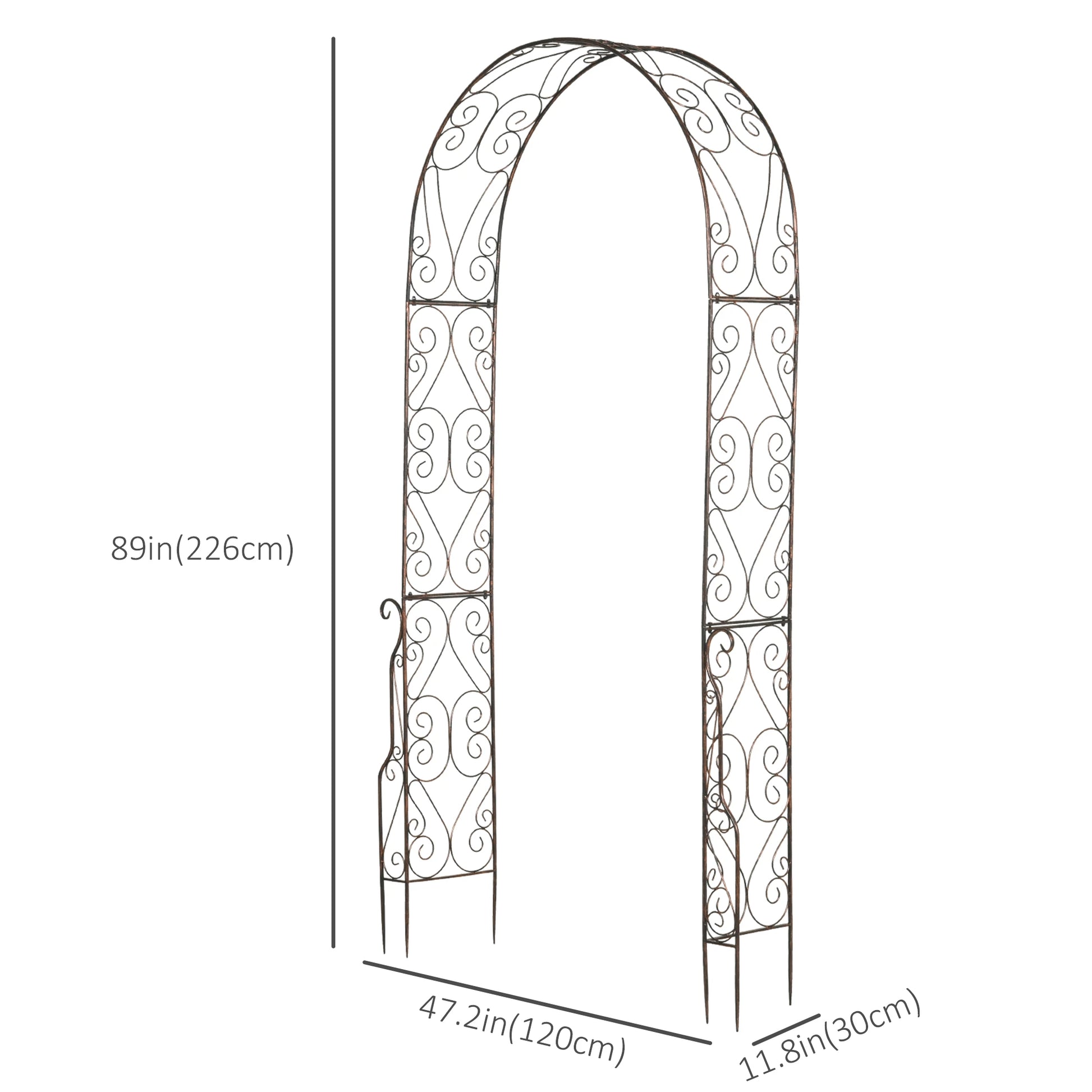 7.5ft Metal Garden Arch, Outdoor Walkway Arbor, Climbing Vine Plants, Black Garden Arches at Gallery Canada