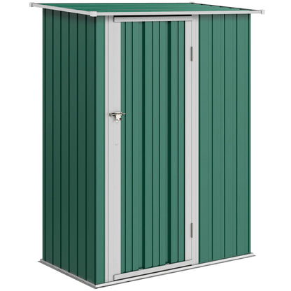 5 x 3ft Outdoor Metal Garden Shed, Sloped Roof, Lockable Door, Green Sheds at Gallery Canada