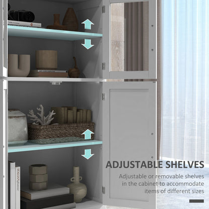 Modern Sideboard Cabinet, Glass Doors, 4-Tier Shelving, Adjustable Shelves Kitchen Pantry Cabinets at Gallery Canada