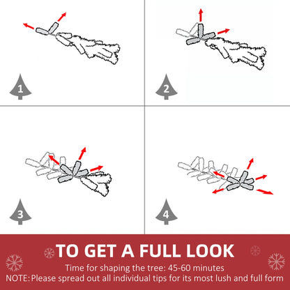 9-Foot Pencil Snow Flocked Artificial Christmas Tree, 1350 Pine Branches, Pine Cones, Red Berries, Auto Open, Green Pencil Christmas Trees at Gallery Canada