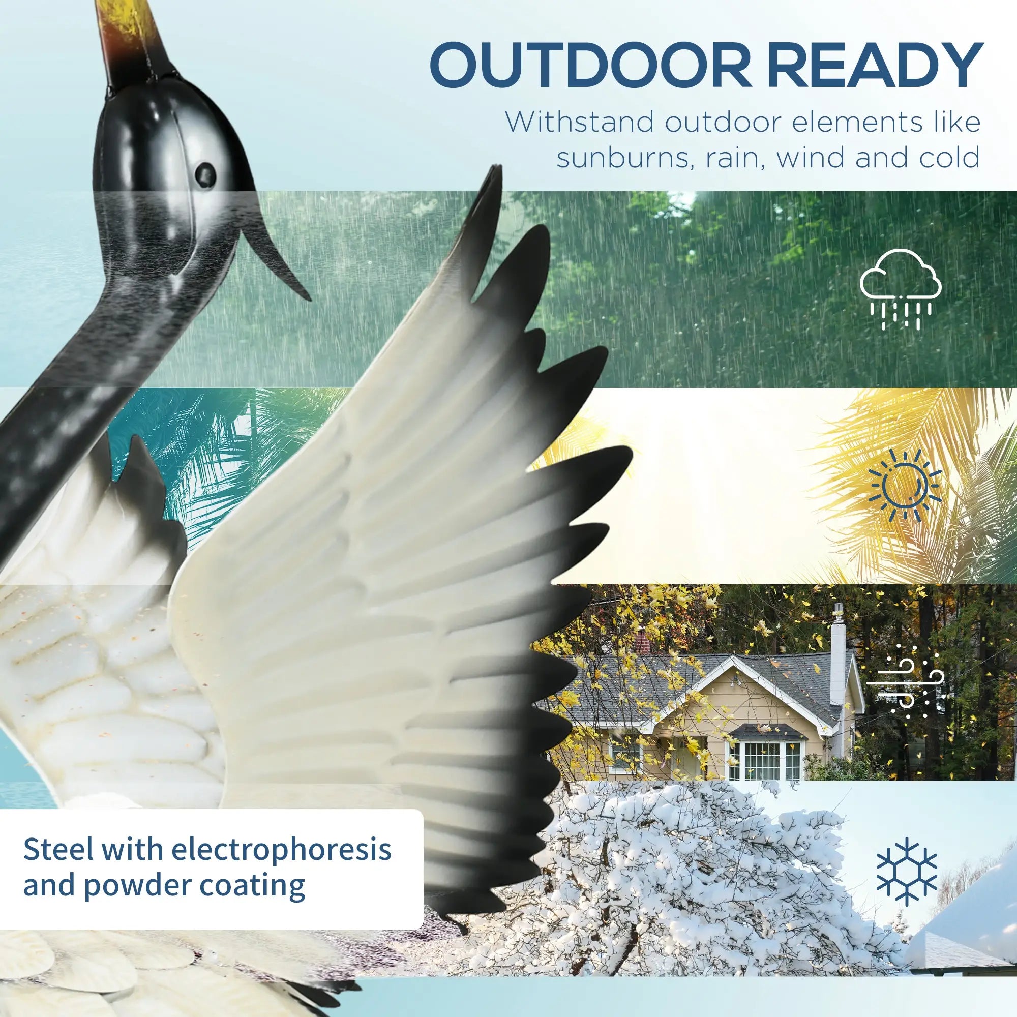 Garden Heron Statues Set of 2, 35.4