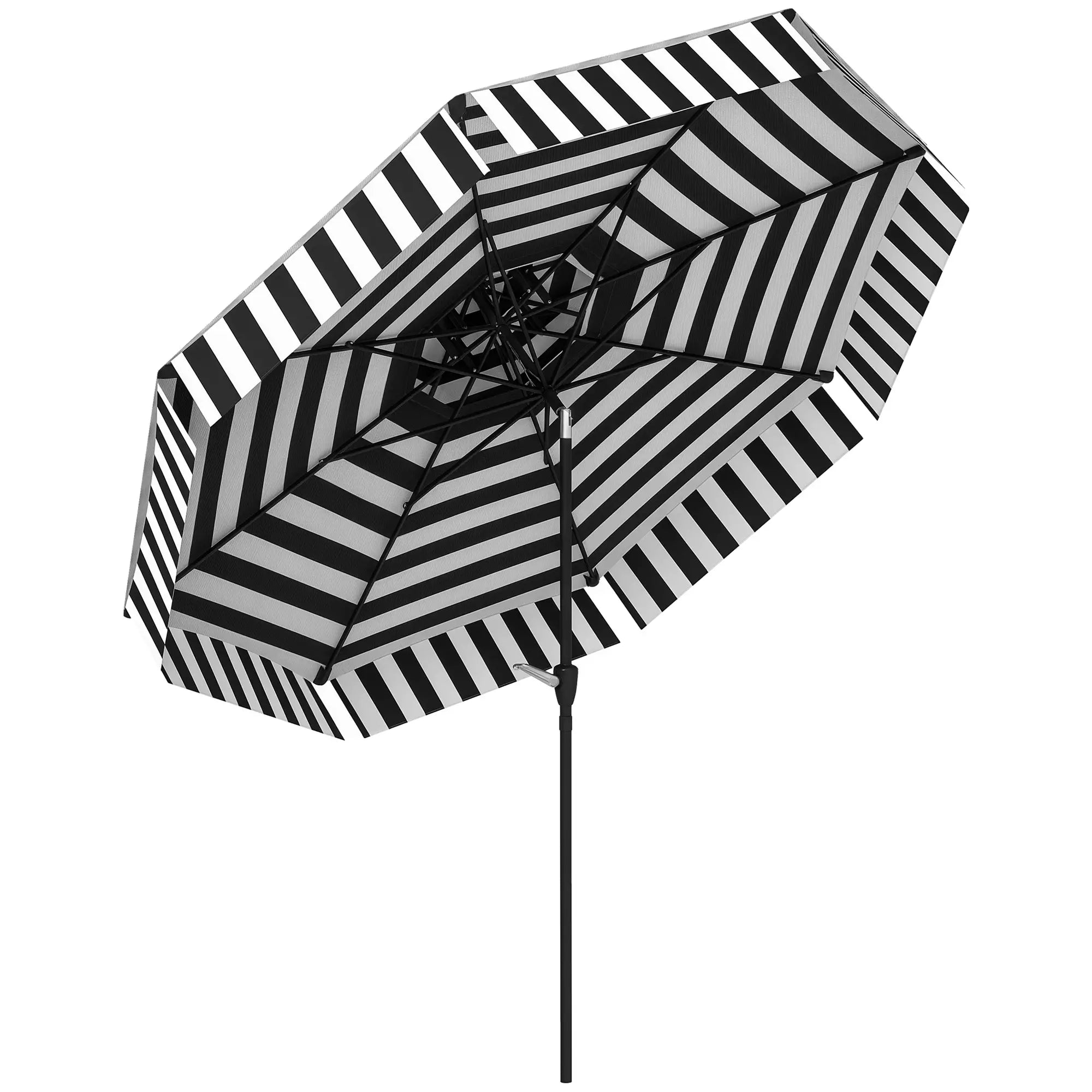 8.6 ft Patio Umbrella, UPF 30+, Crank, Tilt, 8 Ribs, Black Sun Umbrellas at Gallery Canada