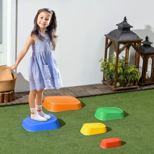 5 PCs Kids Stepping Stones, Obstacle Course Sensory Play Equipment for 3-8 Years, Indoor Outdoor Use - Gallery Canada
