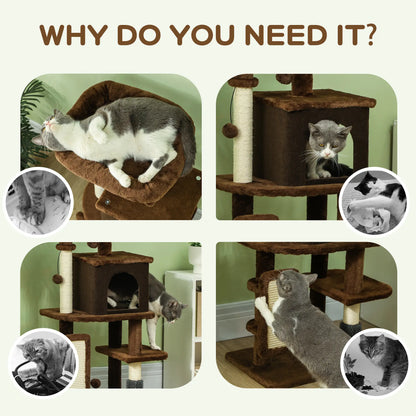 41" Cat Tree with Scratching Posts, Bed, Condo & Toys Multi-Level Cat Towers at Gallery Canada
