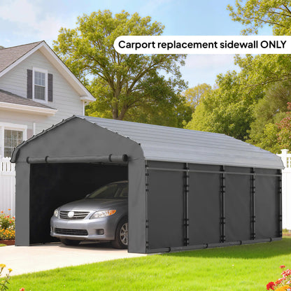 Replacement Canopy Cover, 10' x 15', Waterproof Carport Shelter, Dark Grey Car Shelters at Gallery Canada