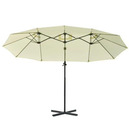 Outdoor Cantilever Umbrella, Twin Canopy Sunshade, Lift, Beige Cantilever Umbrellas at Gallery Canada