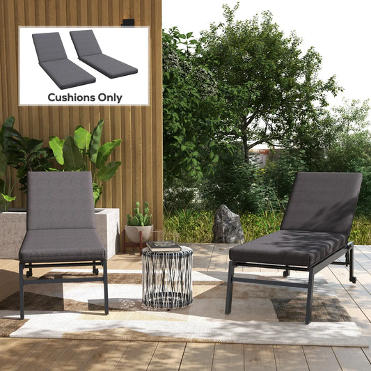 2-Piece Patio Chair Cushion Set with Ties, Indoor Outdoor, Grey Patio Chair Cushions Grey at Gallery Canada