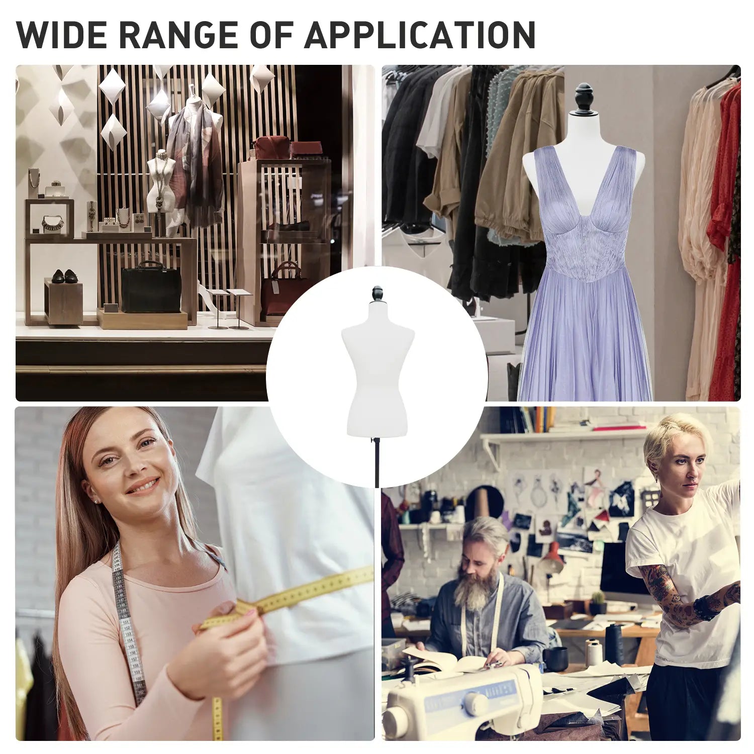 Female Mannequin Dress Form Torso, Dressmaker Stand, White Dress Form & Mannequins at Gallery Canada