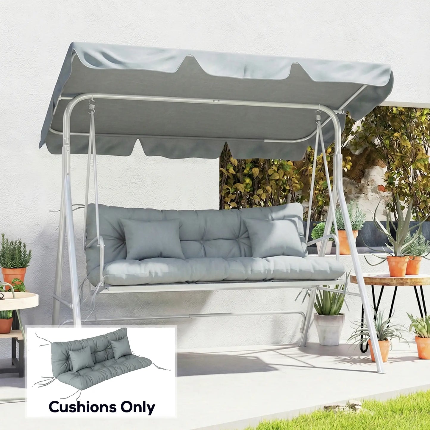 4-Piece Patio Chair Cushion Set, With Ties, Light Grey Patio Chair Cushions at Gallery Canada