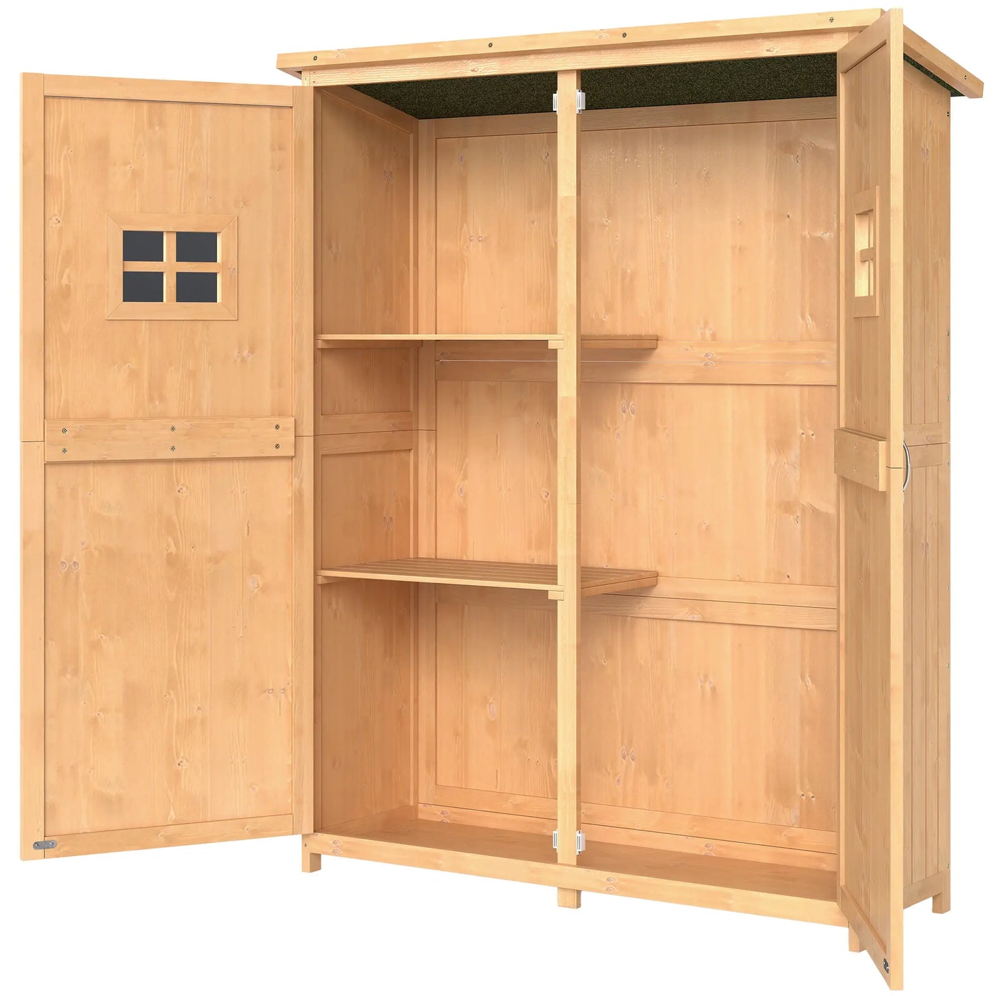 4x1.5ft Wooden Garden Storage Shed, Outdoor Tool Cabinet, Double Door Sheds Natural at Gallery Canada