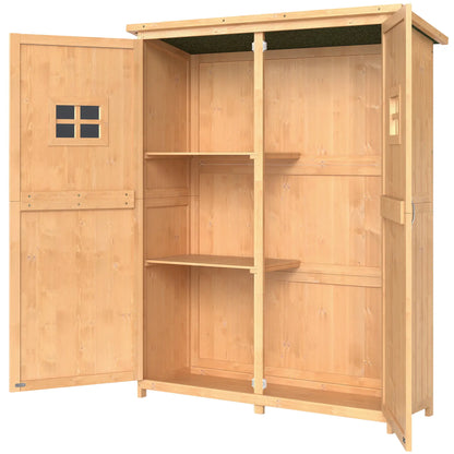 4x1.5ft Wooden Garden Storage Shed, Outdoor Tool Cabinet, Double Door Sheds Natural at Gallery Canada