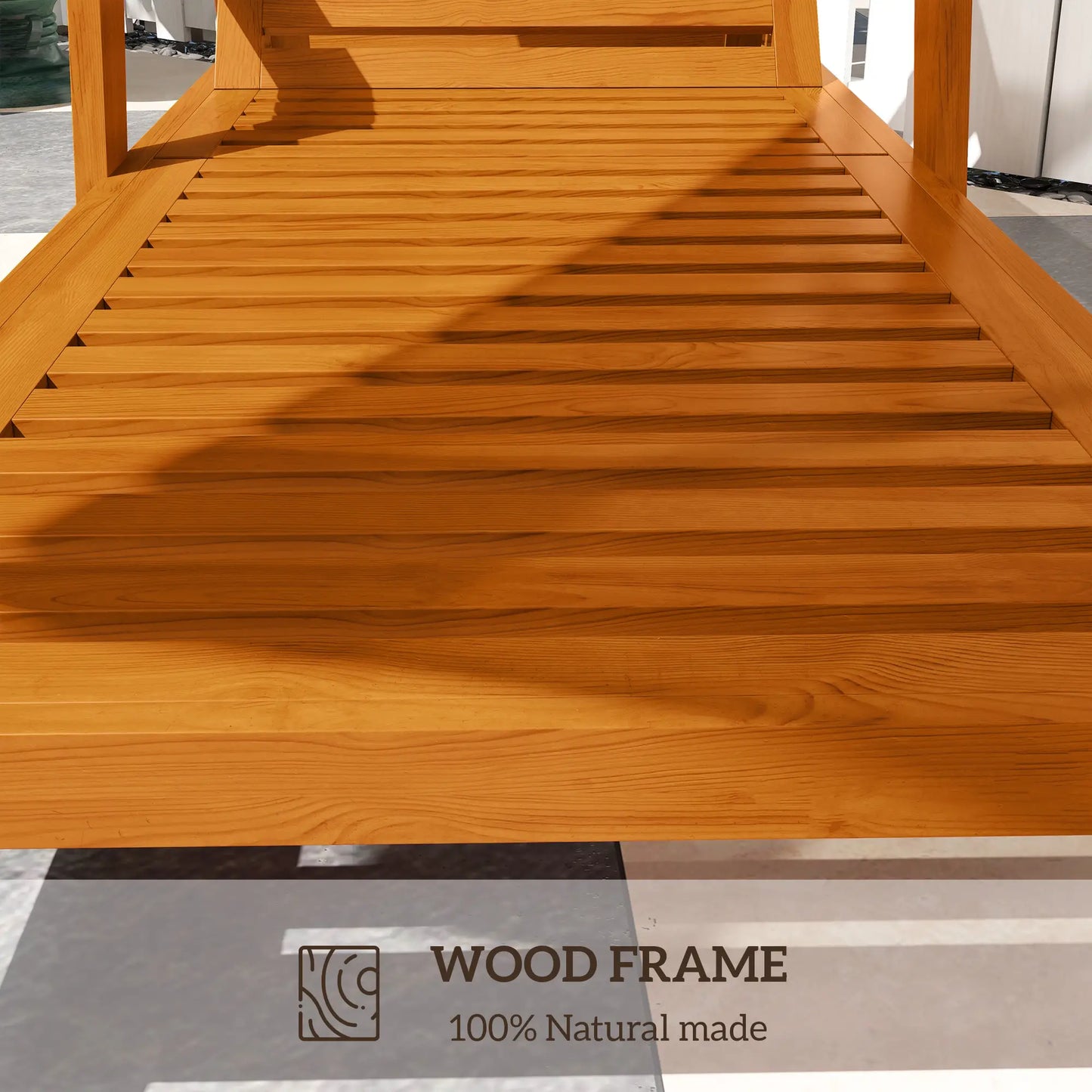 Wood Lounge Chair, 3-Position Adjustable, Orange Lounger Chairs at Gallery Canada
