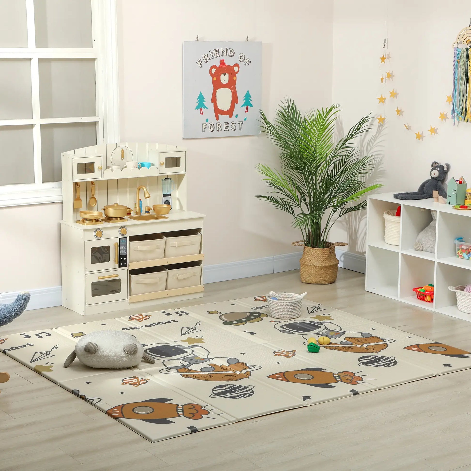 Double Sided Baby Play Mat, Reversible Waterproof, Astronaut Planet Theme Kids Gym & Playmats at Gallery Canada