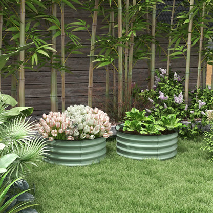 Set of 2 Raised Garden Beds, Metal Planter Box, Easy Assembly, Green Raised Garden Beds at Gallery Canada