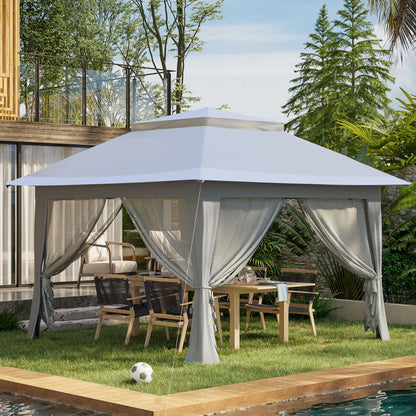 12' x 12' Foldable Pop-Up Party Tent, Canopy Sun Shade, Light Grey Pop Up Canopies at Gallery Canada