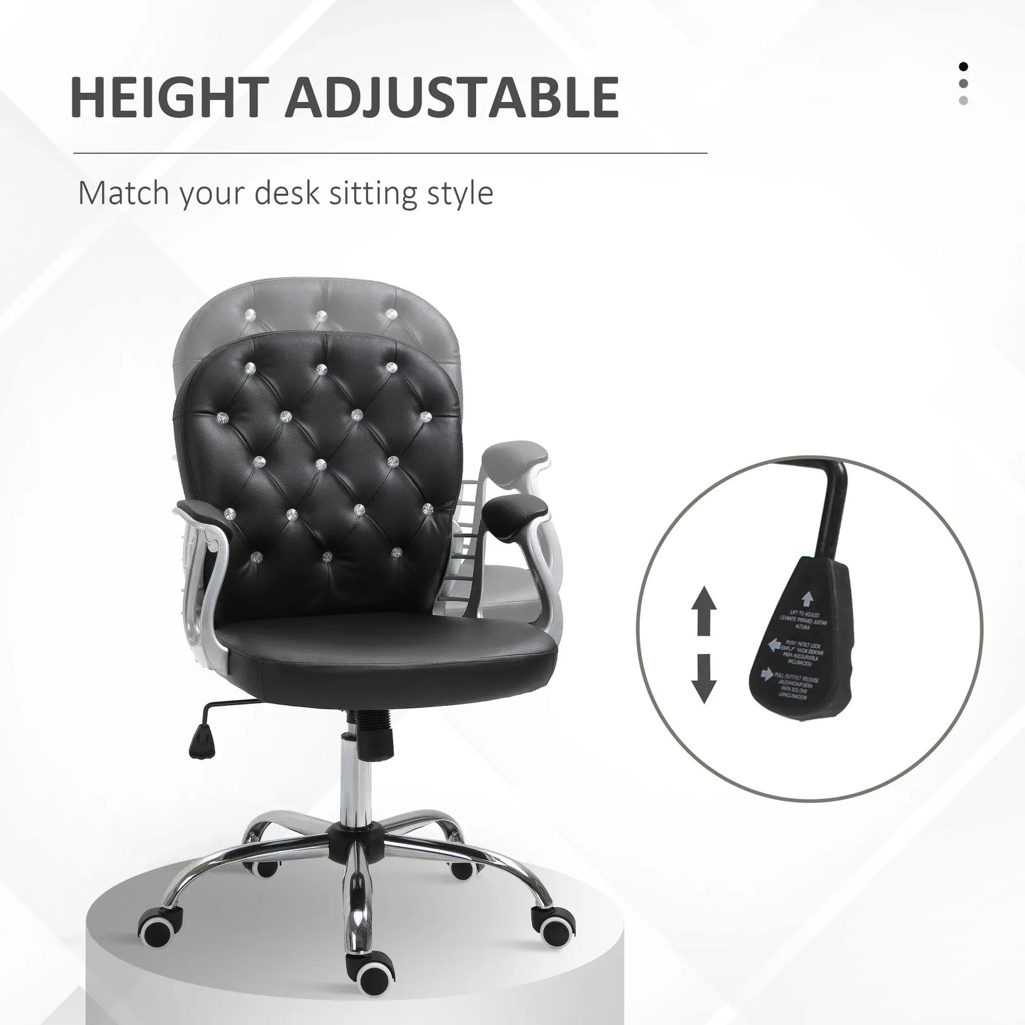 Ergonomic Office Chair, Adjustable Height, Padded Seat, Black Executive & Manager Chairs at Gallery Canada